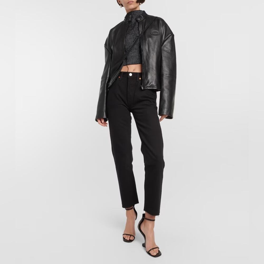 Re/Done Women’s High-Rise Straight Jeans in Black